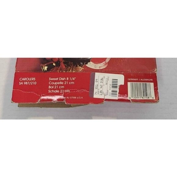 New MIKASA Carolers Glass Etched Sweet Dish from Germany 8 1/4" - Picture 2 of 2